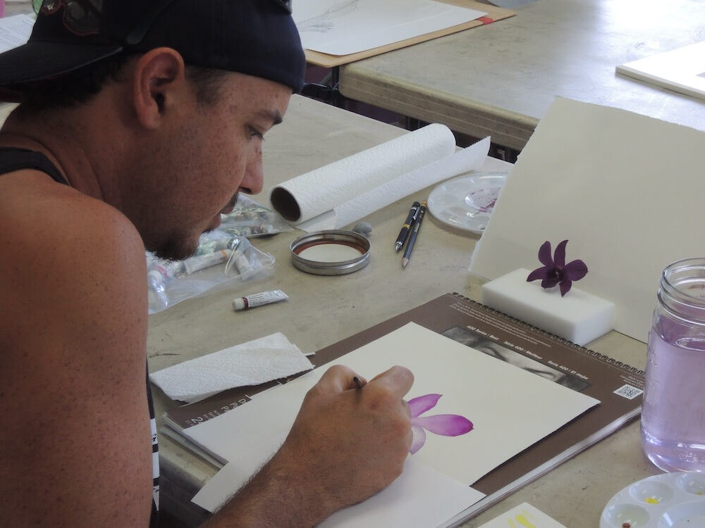 Watercolor botanical class at SKEA