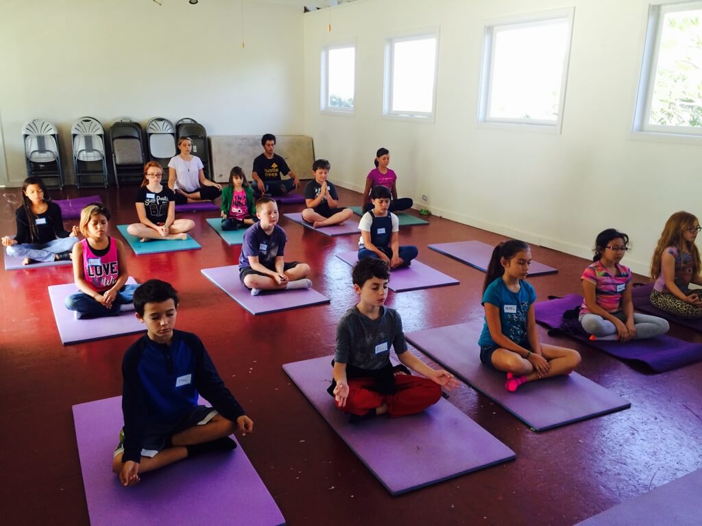 children meditating